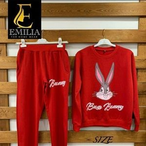 Emilia Red Bunny women’s home wear